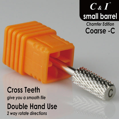 C&amp;I スモールバレルネイルドリルビット 面取り版 プロフェッショナル電動ネイルドリル マニキュアドリルマシン用 ネイルジェル、アクリルを安全に取り外し可能