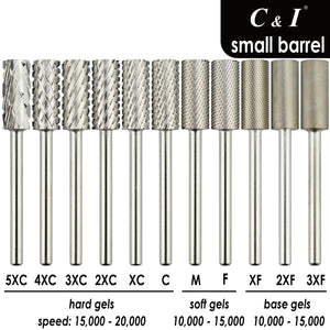 C&amp;I Nail Drill Bits Professional Efile for Electric Nail Drill Machine Basic E-File for Nail Techs Small Barrel Version 