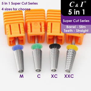 C&I Nail Drill 5 in 1 Super Cut Series Slim Version efile for Electric Nail Drill Machine Design Senior Nail Techs E-File to Quick Remove Hard Nail Gels