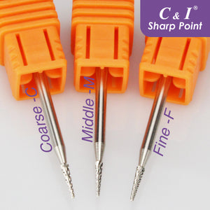 C&I Nail Drill Sharp-Point Bit Efile of Electric Nail Drill Machine Nail Techs Tool for Preparation, Extension or Cuticle Care
