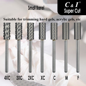 C&I Nail Drill Bit Efile Super Cut Series Small Barrel Professional E-File for Electric Nail Drill Machine Professional Fjern Super Hard Nail Gels Anbefales til Senior Nail Techs