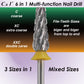 C & I Nail Drill Bit 6 in 1 Multi-function Rounded End E File, Tungsten Steel CNC Overall Cutting, Manicure Tool for Nail Tech Quick Remove Nail Gels, Acrylic Nails