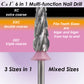 C & I Nail Drill Bit 6 in 1 Multi-function Rounded End E File, Tungsten Steel CNC Overall Cutting, Manicure Tool for Nail Tech Quick Remove Nail Gels, Acrylic Nails