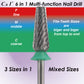 C & I Nail Drill Bit 6 in 1 Multi-function Rounded End E File, Tungsten Steel CNC Overall Cutting, Manicure Tool for Nail Tech Quick Remove Nail Gels, Acrylic Nails