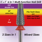 C & I Nail Drill Bit 6 in 1 Multi-function Rounded End E File, Tungsten Steel CNC Overall Cutting, Manicure Tool for Nail Tech Quick Remove Nail Gels, Acrylic Nails