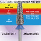 C & I Nail Drill Bit 6 in 1 Multi-function Rounded End E File, Tungsten Steel CNC Overall Cutting, Manicure Tool for Nail Tech Quick Remove Nail Gels, Acrylic Nails