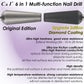 C & I Nail Drill Bit 6 in 1 Multi-function Rounded End E File, Tungsten Steel CNC Overall Cutting, Manicure Tool for Nail Tech Quick Remove Nail Gels, Acrylic Nails