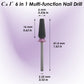 C & I Nail Drill Bit 6 in 1 Multi-function Rounded End E-file, Diamond Coat, CNC Overall Cut Nail Tools for Nail Techs Quick Remove Acrylic Nail Gels & Nail Art