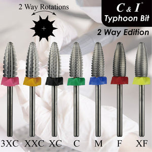 C&I Nail Drill Typhoon Bit 2 Way Edition Efile Hurtig fjernelse af akryl eller neglegeler Både til venstrehåndede og højrehåndede E-fil til elektrisk manicure boremaskine Neglebit til negleteknikere