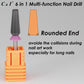 C & I Nail Drill Bit 6 in 1 Multi-function Rounded End E-file, Diamond Coat, CNC Overall Cut Nail Tools for Nail Techs Quick Remove Acrylic Nail Gels & Nail Art