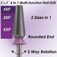 C & I Nail Drill Bit 6 in 1 Multi-function Rounded End E File, Tungsten Steel CNC Overall Cutting, Manicure Tool for Nail Tech Quick Remove Nail Gels, Acrylic Nails
