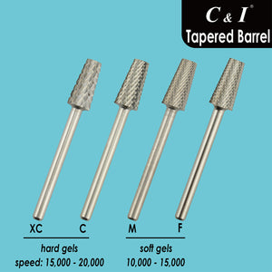 C&I Tapered Barrel Nail Drill Bit Efile for Electric Nail Drill Machine Nail Techs Nail Tool to Make Nail Remove