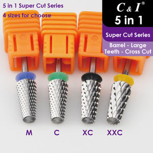 C&I Nail Drill 5 i 1 Super Cut Series Crossed Version efile til elektrisk negleboremaskine Design Senior Nail Techs E-fil til hurtig fjernelse af hårde neglegeler