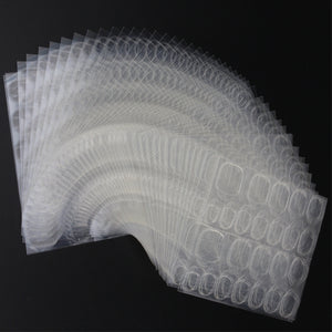 C&I 50 Sheets Nail Stickers Waterproof Breathable Jelly Double Sided Adhesive Tabs Gel Nail Glue Sticker for False Nail Tips Nail Glue for Press on Nails Ultra-Thin 12000pcs Colourless Nail Stickers