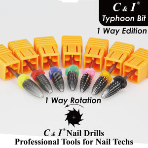 C&amp;I Nail Drill Typhoon Style Efile til elektrisk filmaskine 1-vejs skarpe fil-tænder E-fil til akrylgelnegle Fjern manicureværktøjer til negleteknikere Brug kun højrehåndsbrug 