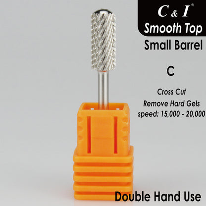 C&I Efile Small Barrel Smooth Top Nail Drill Bit Safety Round Top Professional E-file for Manicure Drill Machine Remove Nail Gels Acrylics