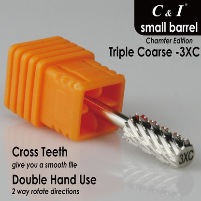 C&amp;I スモールバレルネイルドリルビット 面取り版 プロフェッショナル電動ネイルドリル マニキュアドリルマシン用 ネイルジェル、アクリルを安全に取り外し可能