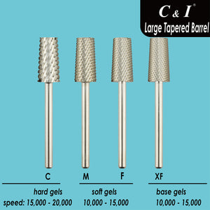 C&I Efile Large Tapered Barrel Shape Nail Drill Bit E-File for Manicure Drill Machine Quick Remove Gel Nail Acrylic Nail Dip Powder Nails