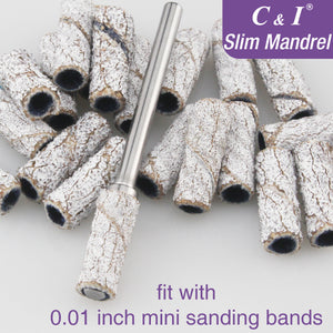 C&I Nail Drill Bit Slim Sanding Bit Slim Mandrel E-File Fit for 0.12 inch Sanding Bands Spring Plate Design Professional Drill Mandrel for Acrylic Nails Gel Manicures Pedicures Tools