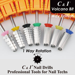 C&amp;I Nail Drill Volcano Bit Efile til elektrisk negleboremaskine Nail Tech E-File Quick Remove Nail Gels Akrylnegle 1 Way Edition 