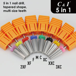 C&I Nail Drill Multi-funktion 5 i 1 E Fil Originalversion Dobbelthåndbrug Professionel til Nail Techs til Nail Drill Machine